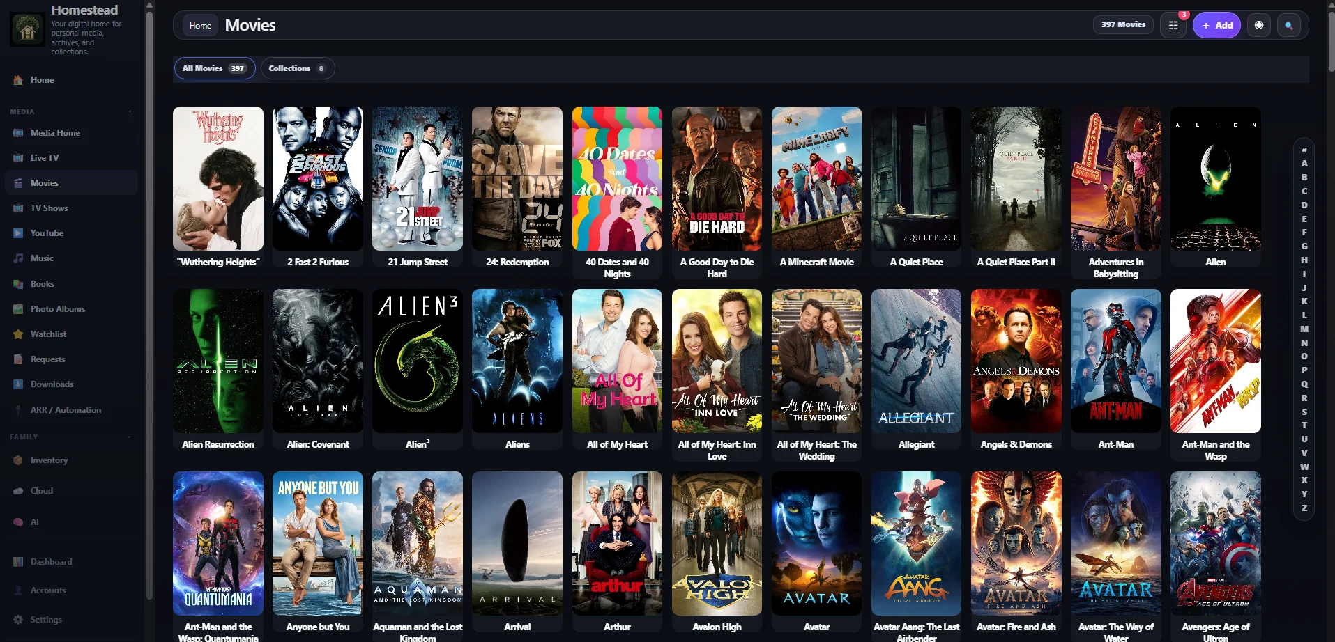 Actual Homestead development movie library